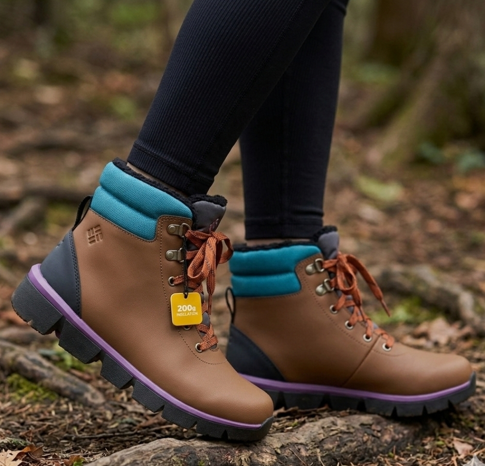 Columbia Keetley Waterproof Winter Boots Women’s Size 6.5 Brown Purple Insulated - Picture 1 of 7